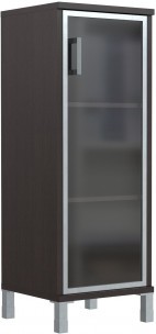 Шкаф-колонка средняя со стеклянной дверью в AL-рамке B 421.7(R) Венге Магия 475х450х1286