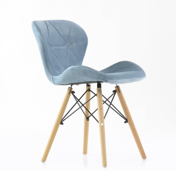 Стул Butterfly велюр серо-голубой