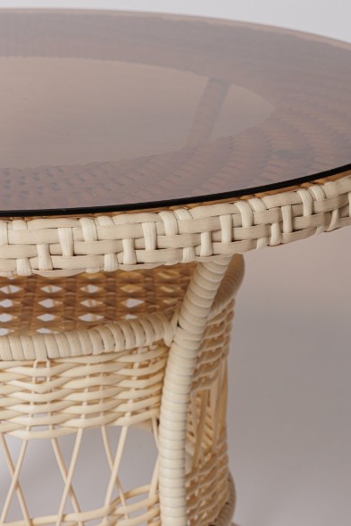 Стол для дачи  FM-2002 белый, диамерт 90 см