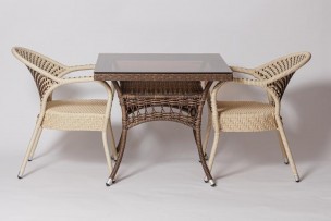 Стол для дачи уличный FM-2001, 850*850 коричневый