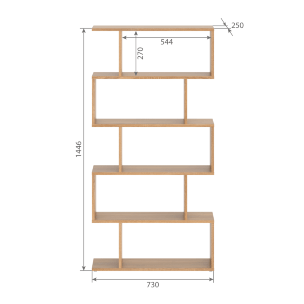 Стеллаж SH 7346 Дуб Сонома светлый 730х250х1416 COMP