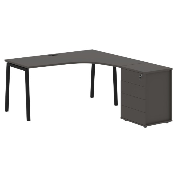 Стол эргономичный с тумбой ELCET 1518(R) 1560х1880х750 EDIS