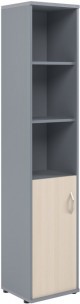 Шкаф колонка с глухой малой дверью СУ-1.1(L) Клен/Металлик 406*365*1975